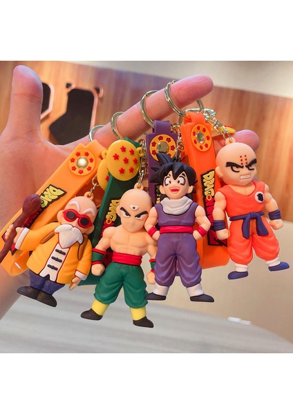Dragon Ball Z Son Goku Majin Buu Kuririn Usta Roshi Piccolo Karikatür Anahtarlık Bebek Anahtarlık Çanta Araba Anahtarlığı Aksesuarı Hediyeler (Yurt Dışından)
