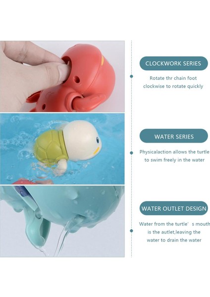 1 Adet Sevimli Karikatür Kaplumbağa Klasik Su Oyuncak Bebek Hayvan Oyuncak Bebek Yüzmek Kaplumbağa Wind-Up Clockwork Çocuklar Plaj Banyo Oyuncakları (Yurt Dışından)