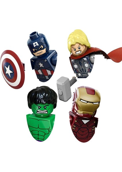 4 Adet/takım Kahramanlar Hulk Kaptan Amerika Thor Modeli Aksiyon Figürü Blokları Inşaat Yapı Tuğlaları Oyuncaklar Çocuklar Için (Yurt Dışından)