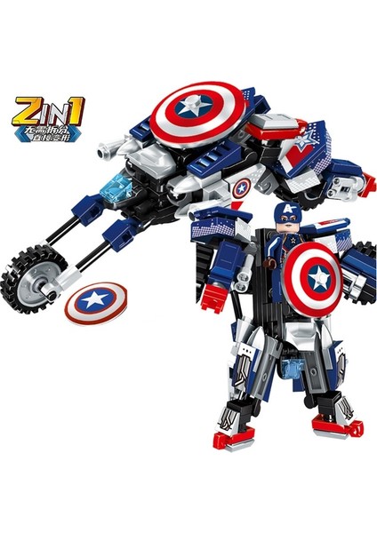 2 In 1 Marvel Film Avengers Klan Dönüştürme Mecha Motosiklet Modeli Yapı Taşları Tuğla Setleri Klasik Bebekler Çocuk Oyuncakları Gits (Yurt Dışından) indirimleri