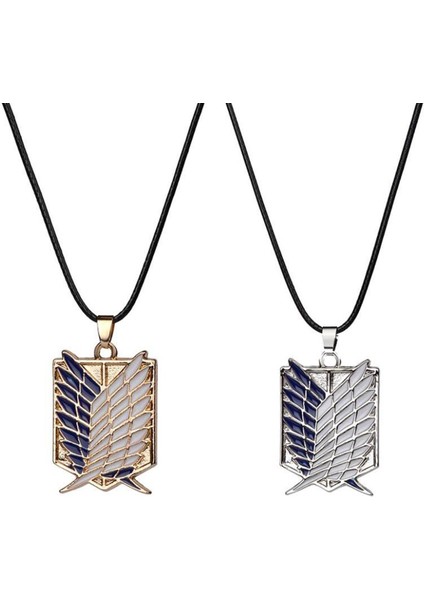 1 Adet Anime Titan Alaşım Kolye Şekil Oyuncaklar Wings Of Liberty Shingeki Hiçbir Kyojin Deri Zincir Altın Gümüş Kolye Hediye (Yurt Dışından)