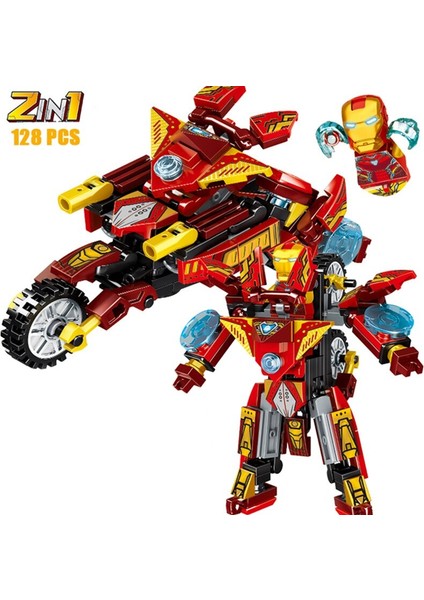Marvel Avengers Film Dönüştürme Robotu 2 In1 Doğrudan Dönüşüm Mecha Aksiyon Figürü Montaj Yapı Taşları Legoboys Oyuncaklar Hediyeler (Yurt Dışından)