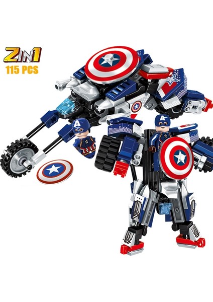 Marvel Avengers Film Dönüştürme Robotu 2 In1 Doğrudan Dönüşüm Mecha Aksiyon Figürü Montaj Yapı Taşları Legoboys Oyuncaklar Hediyeler (Yurt Dışından)