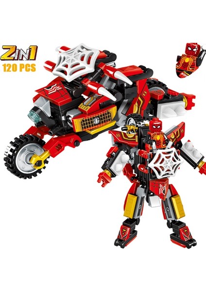 Marvel Avengers Film Dönüştürme Robotu 2 In1 Doğrudan Dönüşüm Mecha Aksiyon Figürü Montaj Yapı Taşları Legoboys Oyuncaklar Hediyeler (Yurt Dışından)