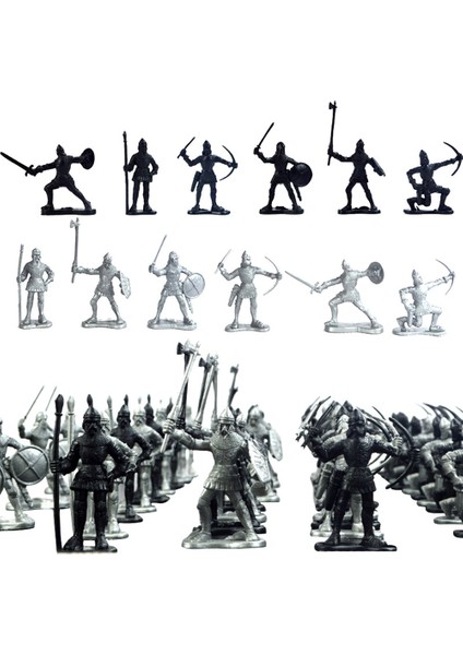 60 Adet/takım Mini Warriors Antik Asker Figürleri Statik Model Çocuk Biblo (Yurt Dışından) indirimleri