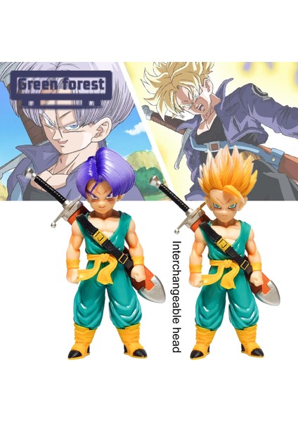 Yeşil Orman Anime Figürü Değiştirilebilir Kafaları Dragon Ball Anime Sandıklar Figürleri Heykeli (Yurt Dışından) modelleri