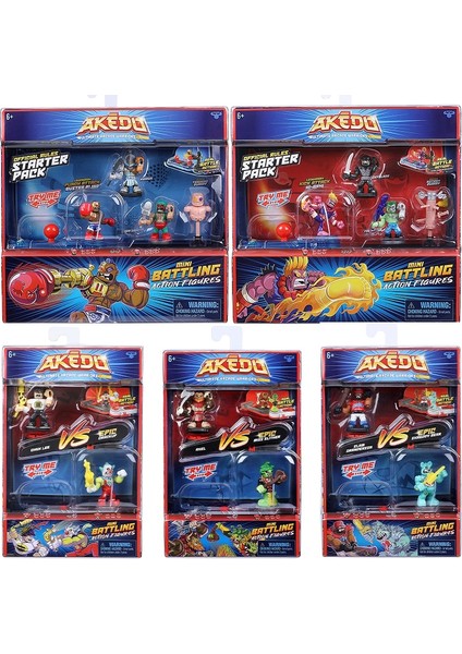 Akedo Arcade Warriors Başlangıç Paketi Mini Battle Aksiyon Figürleri Hazır Efsanevi Yumruk Saldırı Çocuk CHILDREN39S Oyuncaklar Hediyeler (Yurt Dışından)