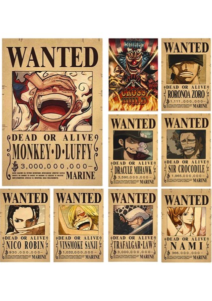 Yeni Anime One Piece Bounty Aranıyor Posterler 4 Imparator Çocuk Aksiyon Figürleri Vintage Oturma Oda Duvar Dekorasyonu Çıkartmaları Posteri Oyuncaklar (Yurt Dışından)
