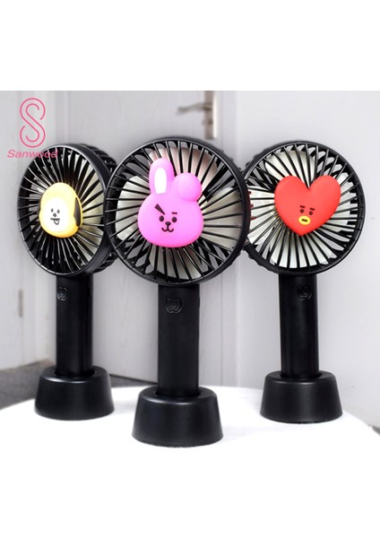 K-Pop Bts Taşınabilir El Tipi USB Şarj Edilebilir 3 Hız Modu Masaüstü Soğutma Fanı (Yurt Dışından) modelleri