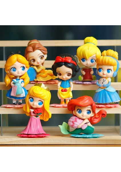 2022 Yeni 9cm Q Posket Tatlım Cinderella Alice Tinker Bell Pvc Anime Sevimli Bebek Koleksiyon Model Oyuncak Doğum Günü Noel Hediyesi (Yurt Dışından) modelleri