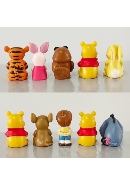 10 Adet Şekilli Kalıp Winnie Pooh Ayı Tigger Piglet Eylem Mini Pvc Karikatür Süs Minyatür Hediye Için (Yurt Dışından)