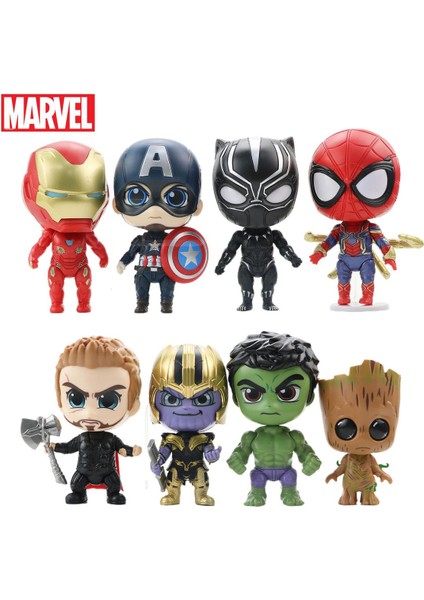 Disney Marvel Şekil Gasha Anime Süper Kahramanlar Örümcek Adam Kaptan Amerika Demir Adam Hulk Thor Süper Kahraman Montaj Aksiyon Figürü Oyuncakları (Yurt Dışından)