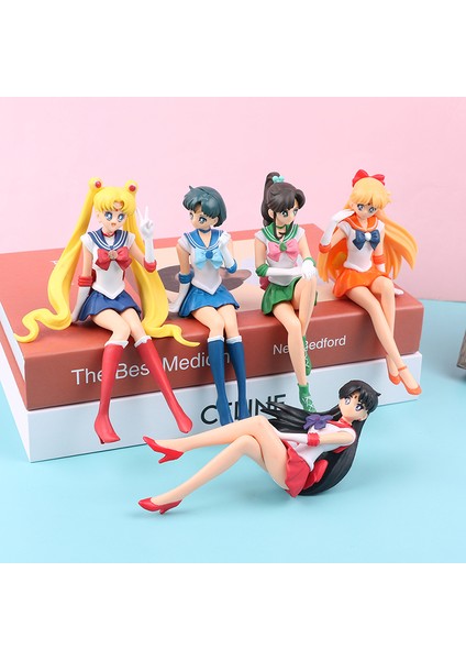 12 cm Anime Sailor Aksiyon Figürü Güzel Kız Su Buz Ay Plüton Sarı Saç Kawaii Oturan Koleksiyon Model Oyuncak (Yurt Dışından)