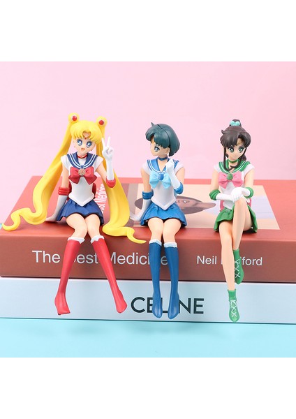 12 cm Anime Sailor Aksiyon Figürü Güzel Kız Su Buz Ay Plüton Sarı Saç Kawaii Oturan Koleksiyon Model Oyuncak (Yurt Dışından) fırsatları