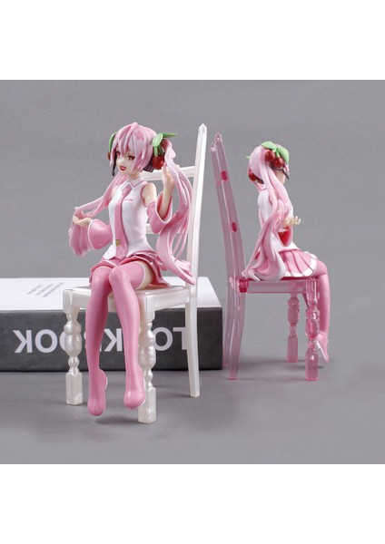 Sıcak Anime Figürü 15 cm Kawaii Sakura Pembe Kız Bir Sandalyede Oturan Pvc Model Oyuncak Bebekler Koleksiyonu Doğum Günü Kız Hediye Ev Dekor (Yurt Dışından) modelleri