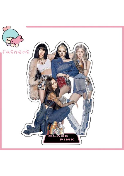 Sıyah Pembe Standee Kore Idoller Lisa Jennie Şekil Standı Burcu Akrilik Standee (Yurt Dışından)