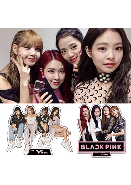 Sıyah Pembe Standee Kore Idoller Lisa Jennie Şekil Standı Burcu Akrilik Standee (Yurt Dışından) indirimleri