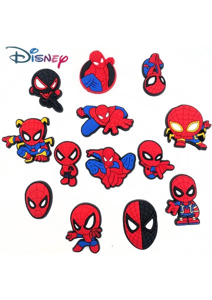 13 Adet Disney Örümcek Adam Ayakkabı Takılar Marvel Legend Anime Figürü Ayakkabı Dekorasyon Örümcek Adam Aksesuarı Erkek Bebek Kız Çocuk Kawaii Hediye (Yurt Dışından)