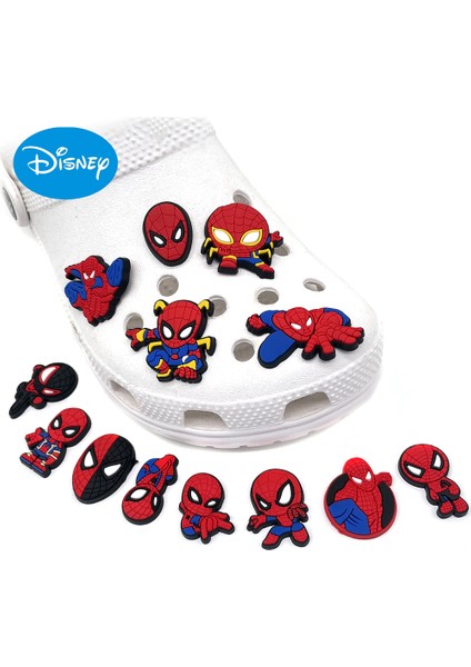 13 Adet Disney Örümcek Adam Ayakkabı Takılar Marvel Legend Anime Figürü Ayakkabı Dekorasyon Örümcek Adam Aksesuarı Erkek Bebek Kız Çocuk Kawaii Hediye (Yurt Dışından)