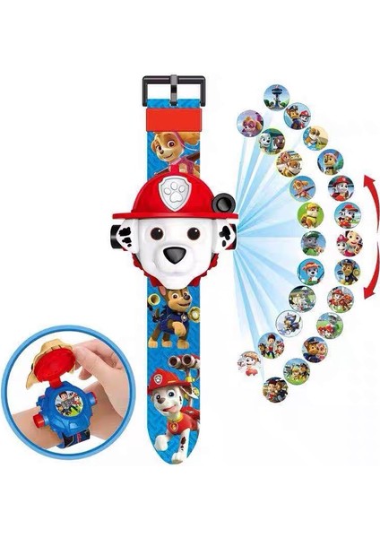 [eğlenceli Canlı] Paw Patrol Oyuncak Seti 3D Projeksiyon Dijital Saat Köpek Yavrusu Patrulla Canina Anime Aksiyon Figürleri Model Oyuncak Marshall Chase Çocuk Hediye (Yurt Dışından) fırsatları