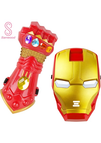 Thanos Demir Adam Maskesi Işıltılı Gözler LED Taşlar Oyuncak Cosplay Sahne ile Eldiven (Yurt Dışından)