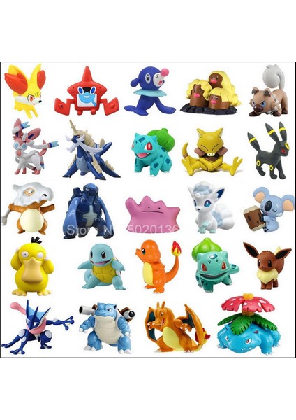 Tomy Pokemon 4-6 cm Charmander Popplio Litten Pikachu Rowlet Treecko Eevee Fennekin Greninja Anime Aksiyon Figürü Bebek Oyuncak (Yurt Dışından)