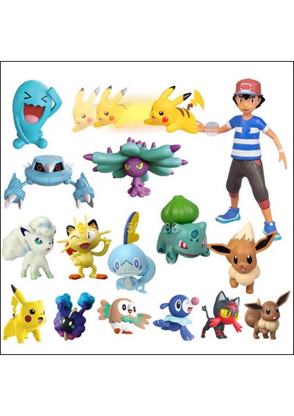 Tomy Pokemon 4-6 cm Charmander Popplio Litten Pikachu Rowlet Treecko Eevee Fennekin Greninja Anime Aksiyon Figürü Bebek Oyuncak (Yurt Dışından) fiyatları