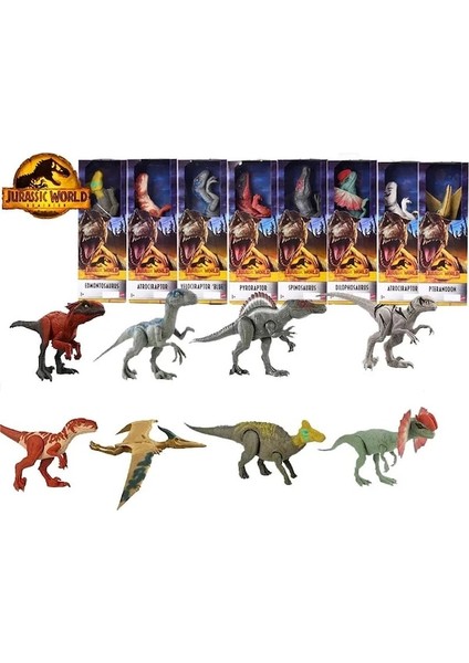 HMK79-JURASSIC Dünya Oyuncakları GWT54 Dominion Edmontosaurus Pyroraptor Atrociraptor Spinosaurus Pteranodon Dinozor Aksiyon Figürü Oyuncakları (Yurt Dışından)
