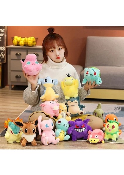Larvitar-Pokemon Pikachu Bebekler Anime Karikatür Doldurulmuş Oyuncaklar Jigglypuff Eevee Squirtle Oyuncaklar Öğrenci Çocuk Çantası Kolye Çocuklar Sevimli Noel Hediyeleri (Yurt Dışından)
