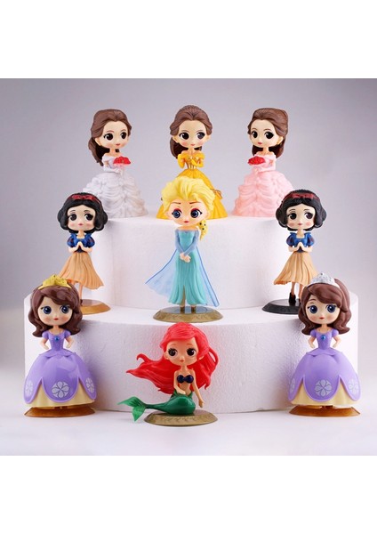 Ync Disney Prenses Figürü Sevimli Figürler Koleksiyon Pamuk Prenses, Bella, Elsa, Sophia, Ariel Şekil Kek Oyuncak Topper Hediye (Yurt Dışından)