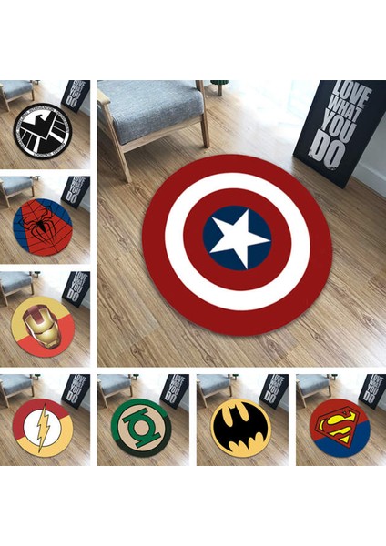 Yenı 60 cm Dairesel Marvel Avengers Peluş Halı Demir Adam Batman Örümcek Adam Halı Mat Pamuk Noel Hediyesi Oyuncaklar Çocuklar Için (Yurt Dışından) modelleri