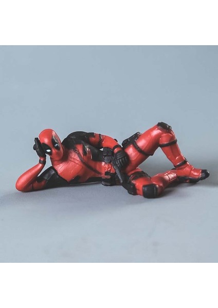 Disney Marvel 6-8 cm Deadpool 2 Aksiyon Figürü Ayakta Oturma Duruşu Anime Dekorasyon Pvc Koleksiyon Oyuncak Modeli Çocuk Hediye (Yurt Dışından)