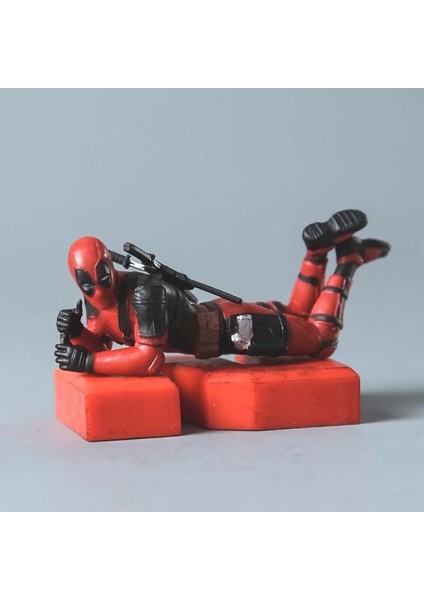 Disney Marvel 6-8 cm Deadpool 2 Aksiyon Figürü Ayakta Oturma Duruşu Anime Dekorasyon Pvc Koleksiyon Oyuncak Modeli Çocuk Hediye (Yurt Dışından)