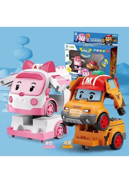 2pcs-3-Robocar Oyuncak Orijinal Poli Oyuncak Dönüştürme Robot Araba Modeli Anime Aksiyon Figürü Oyuncak Çocuklar Noel Hediyesi (Yurt Dışından)