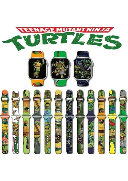Tmnt-11-38 40 41 Mm-Teenage Mutant Ninja Turtles Band Apple Watch Band 44MM 40MM 45MM 41MM 49MM 42MM 38MM Band Iwatch Series 7 Se 4 5 6 8 Ultra Band (Yurt Dışından)