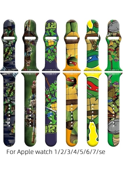 Tmnt-11-38 40 41 Mm-Teenage Mutant Ninja Turtles Band Apple Watch Band 44MM 40MM 45MM 41MM 49MM 42MM 38MM Band Iwatch Series 7 Se 4 5 6 8 Ultra Band (Yurt Dışından)