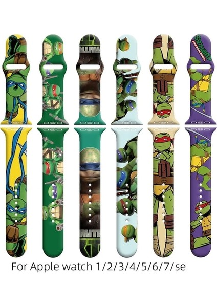 Tmnt-11-38 40 41 Mm-Teenage Mutant Ninja Turtles Band Apple Watch Band 44MM 40MM 45MM 41MM 49MM 42MM 38MM Band Iwatch Series 7 Se 4 5 6 8 Ultra Band (Yurt Dışından)