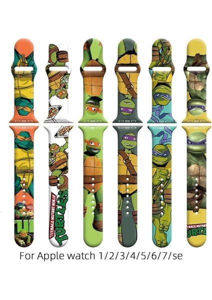 Tmnt-11-38 40 41 Mm-Teenage Mutant Ninja Turtles Band Apple Watch Band 44MM 40MM 45MM 41MM 49MM 42MM 38MM Band Iwatch Series 7 Se 4 5 6 8 Ultra Band (Yurt Dışından)
