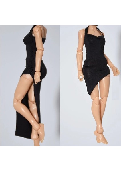 Kırmızı Uzun Elbise-Beyaz Kısa Elbise-3.75 Inç 1/18 Ölçekli Kadın Kıyafetleri Elbise Yüksek Yarık Elbise Yüksek Çorap Tabanca Kılıfı Fit Aksiyon Figürü Bebek (Yurt Dışından)
