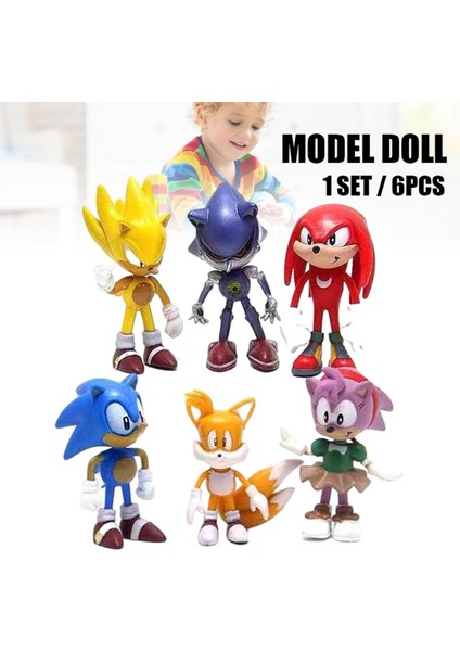 6 Adet Sonic Kirpi Oyuncak Figürü Oyuncaklar Çizgi Film Karakteri Bebek Modeli Çocuk Çocuklar Için (Yurt Dışından)