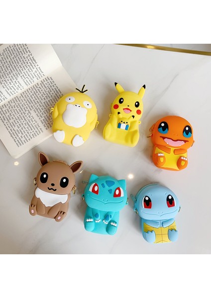 Pokemon Bozuk Para Cüzdanı Anime Aksiyon Figürleri Pikachu Eevee Silikon Cüzdan Karikatür Modeli Kawaii Moda Omuzdan Askili Çanta Çocuk Oyuncakları Hediyeler (Yurt Dışından) modelleri