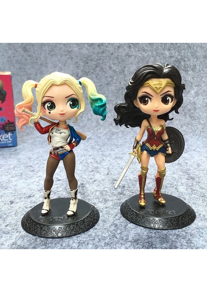【rongcai】 Q Posket Wonder Woman Black Widow Harley Quinn Palyaço Kız Süper Kahraman Pvc Action Figure Anime Figürleri Koleksiyon Bebekler Çocuk Oyuncak (Yurt Dışından) fiyatları