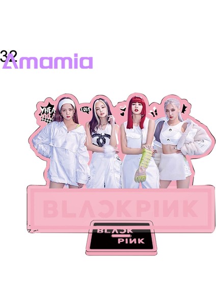 Amamia Şekilli Kalıp Plaka Şeffaf Baskı Grup Üyesi Jisoo Jennie Lisa Rose Standı Şekil Masaüstü Süsleme (Yurt Dışından) fırsatları