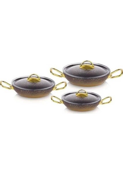 6 Parça Granit Sahan Seti 3032 (18-20-22) Gold