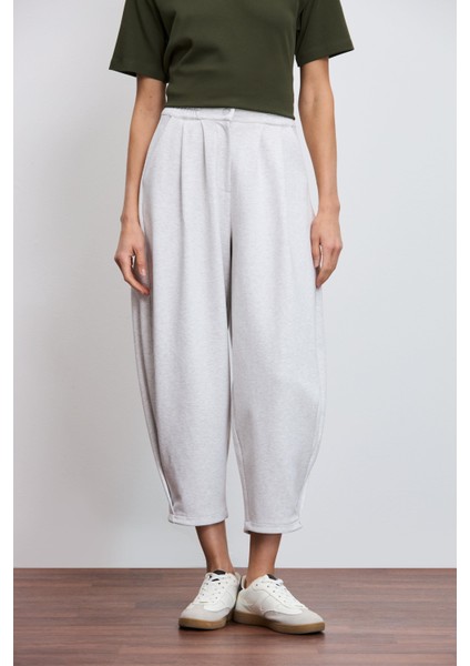 Yüksek Bel Slouchy Pileli Pantolon