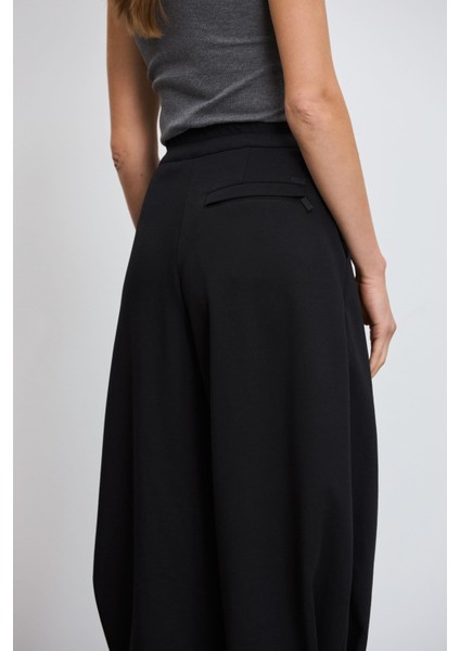 Yüksek Bel Slouchy Pileli Pantolon