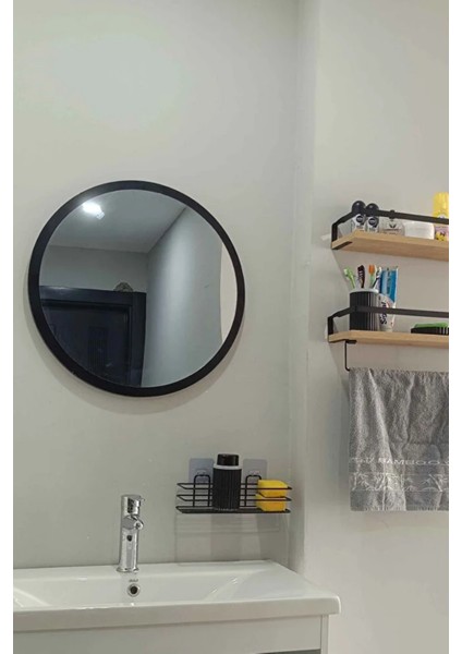 Dekoratik Yuvarlak Ayna 45 cm Çap Antre Hol Koridor Duvar Salon Mutfak Banyo Ofis Makyaj Aynası