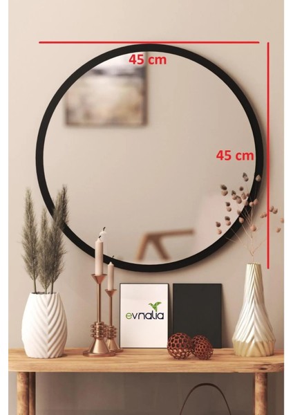 Dekoratik Yuvarlak Ayna 45 cm Çap Antre Hol Koridor Duvar Salon Mutfak Banyo Ofis Makyaj Aynası