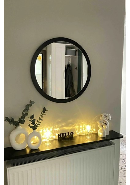 Dekoratik Yuvarlak Ayna 45 cm Çap Antre Hol Koridor Duvar Salon Mutfak Banyo Ofis Makyaj Aynası