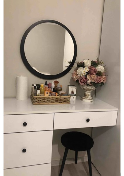 Dekoratik Yuvarlak Ayna 45 cm Çap Antre Hol Koridor Duvar Salon Mutfak Banyo Ofis Makyaj Aynası